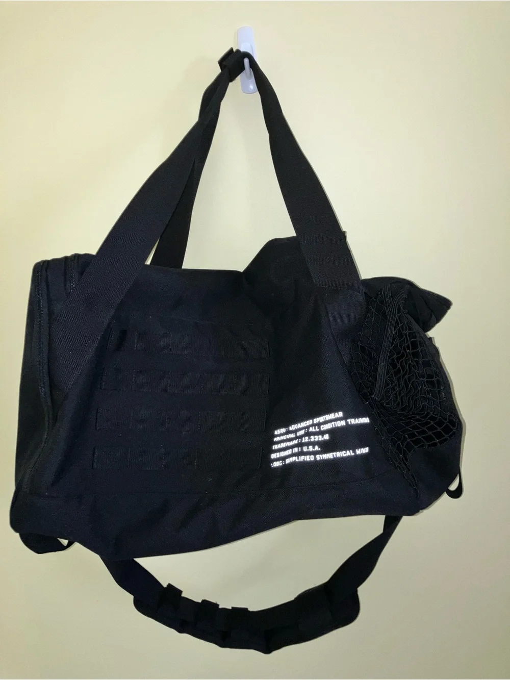 ASRV Gym Duffel Bag Carryall Travel Carrier Black Lightweight backpack school